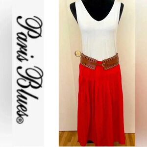 Paris Blues Vintage Pleated Maxi Skirt